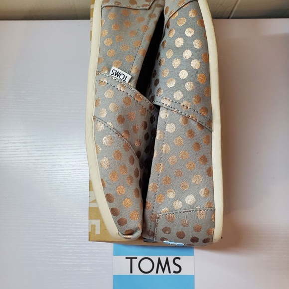 Tom’s Classic Drizzle Grey/Rose Gold Foil Polka Dot Women’s Size US Size 9 - Picture 6 of 8